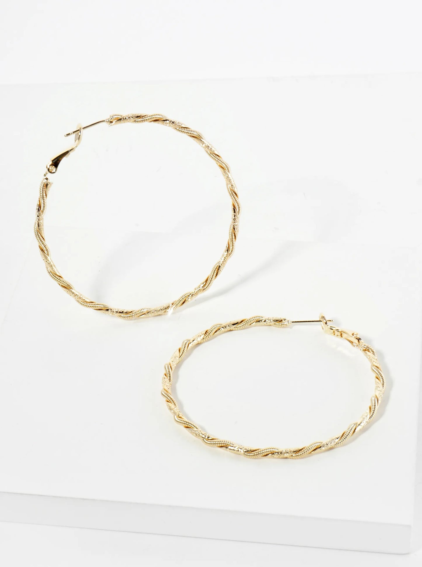 Wrapped With Snake Chain 50mm Latch Back Hoop Earrings