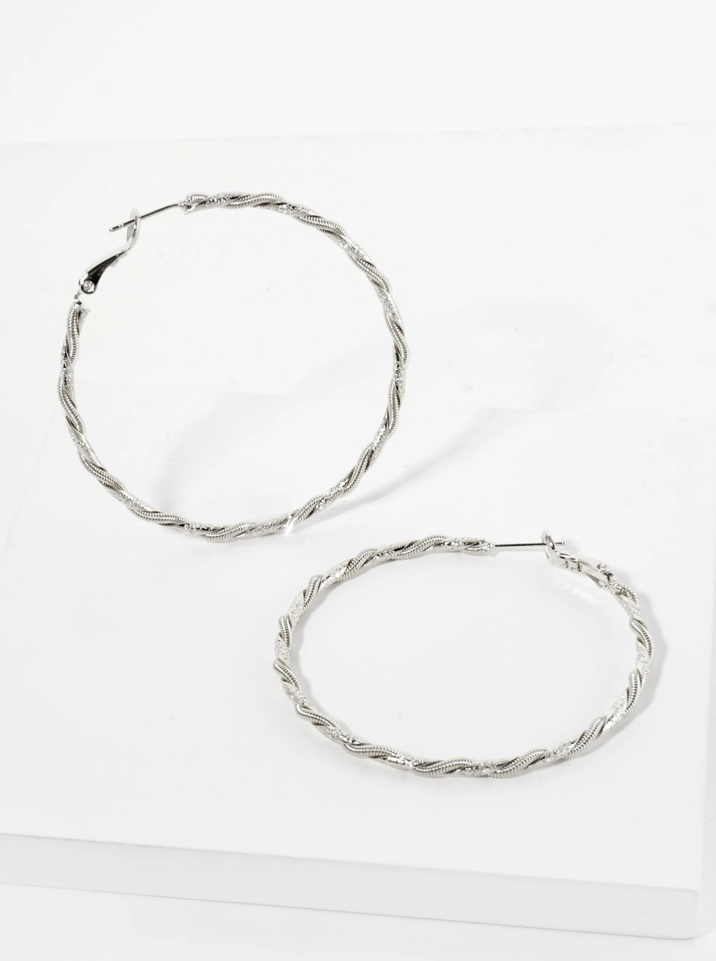 Wrapped With Snake Chain 50mm Latch Back Hoop Earrings