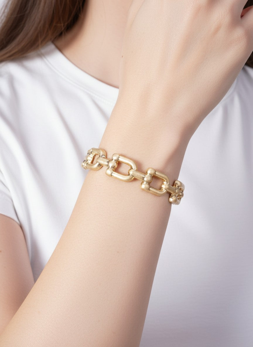 Chunky Horsebit Link Bold Equestrian Bracelet