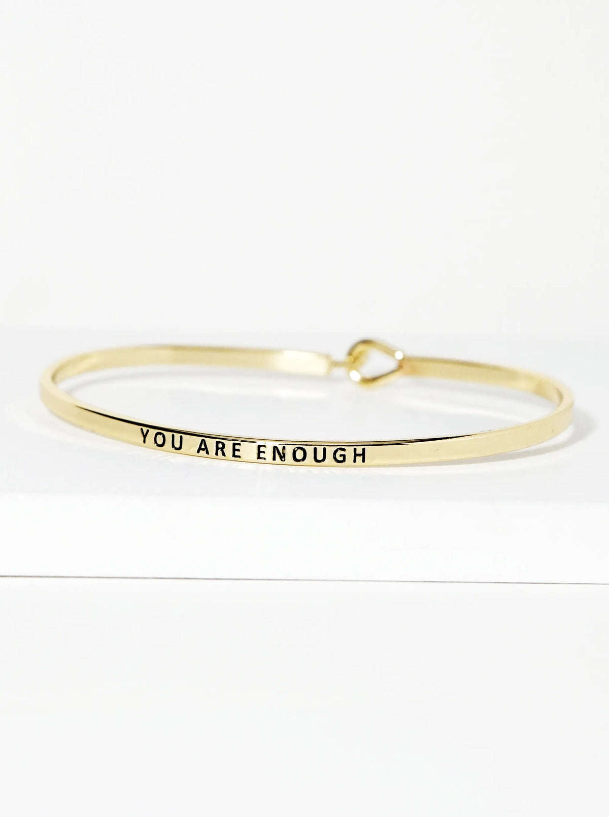 You Are Enough Engraved Inspirational Bangle Bracelet