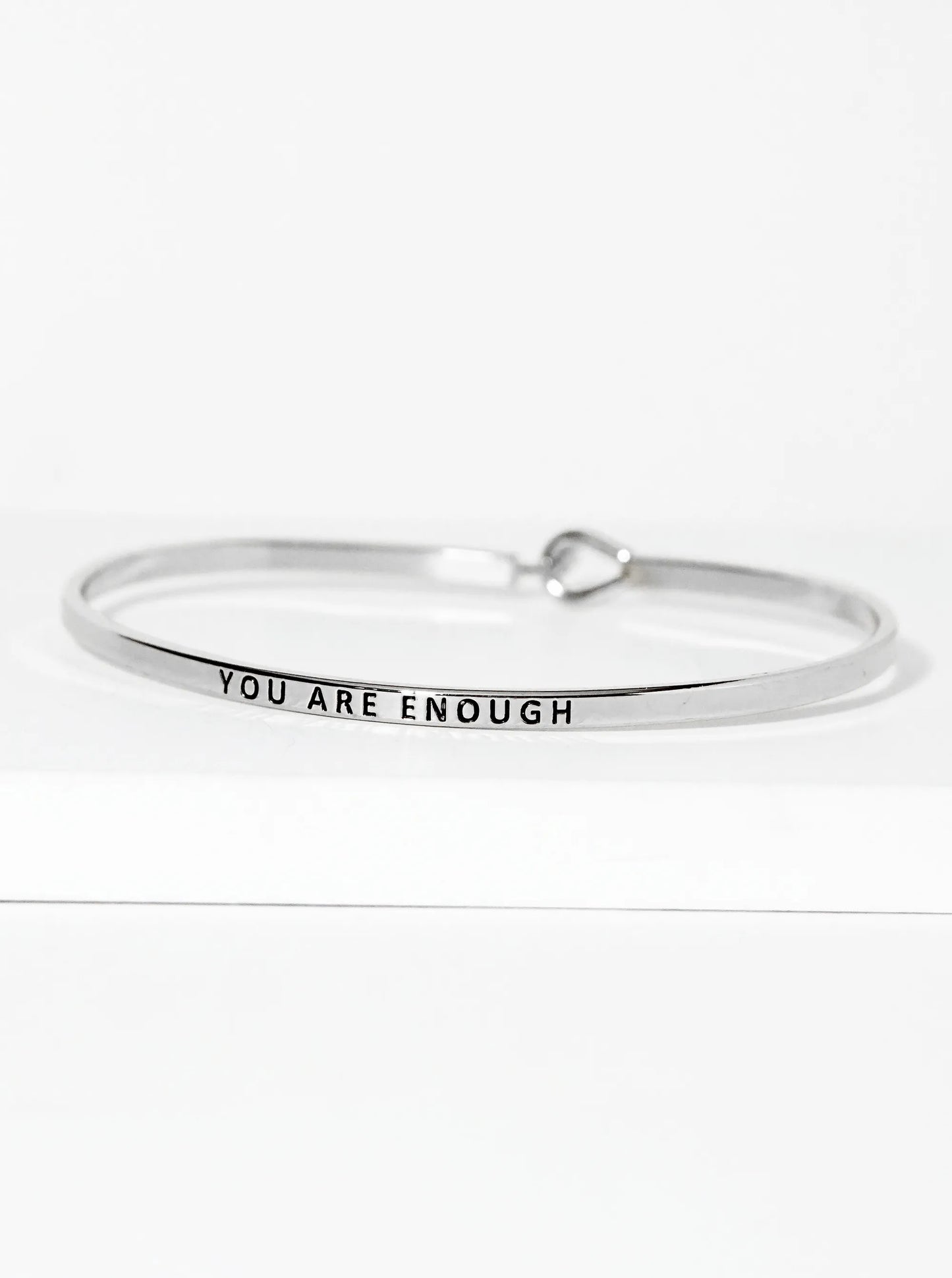 You Are Enough Engraved Inspirational Bangle Bracelet