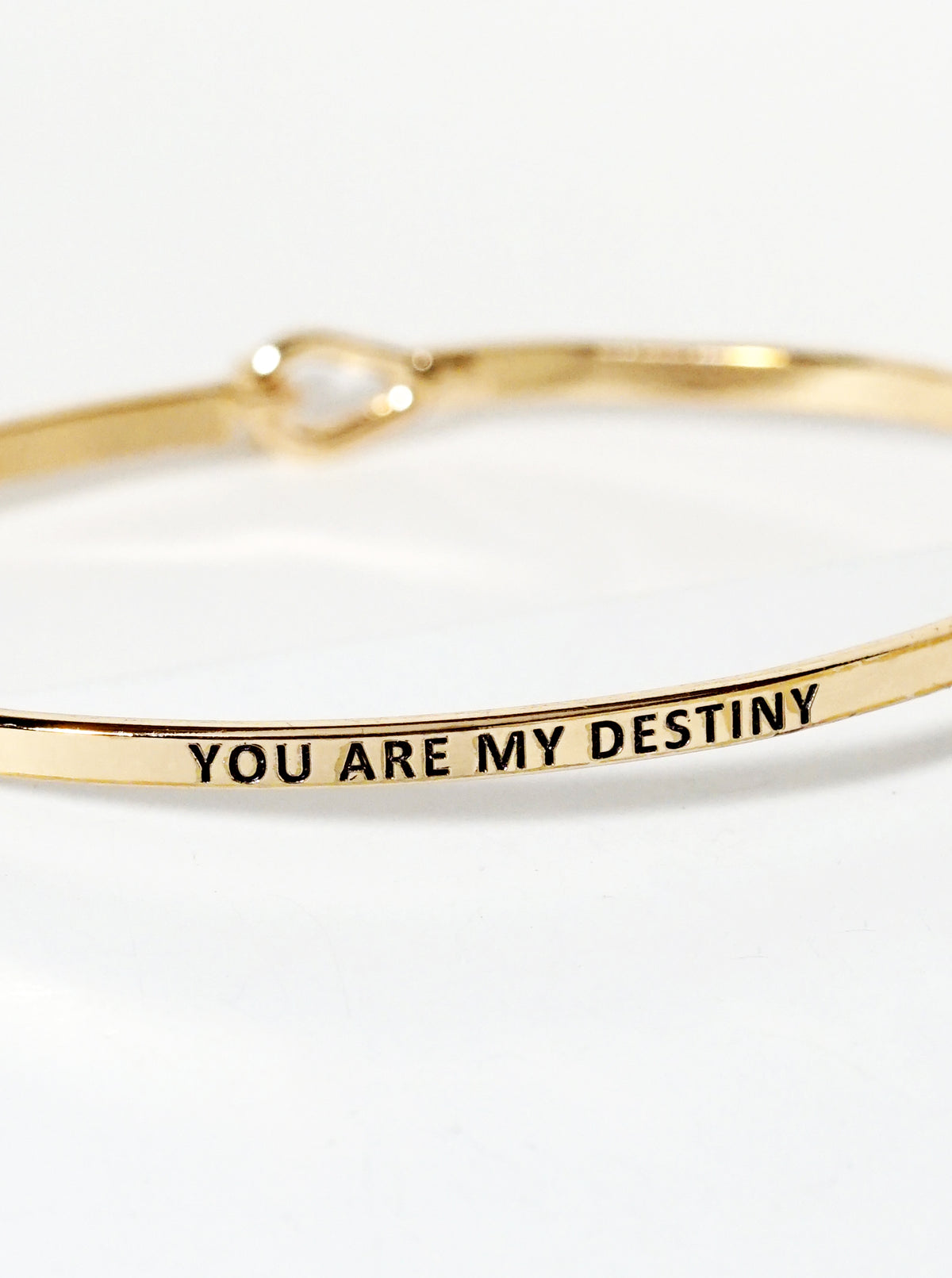 You Are My Destiny Engraved Inspirational Bangle Bracelet