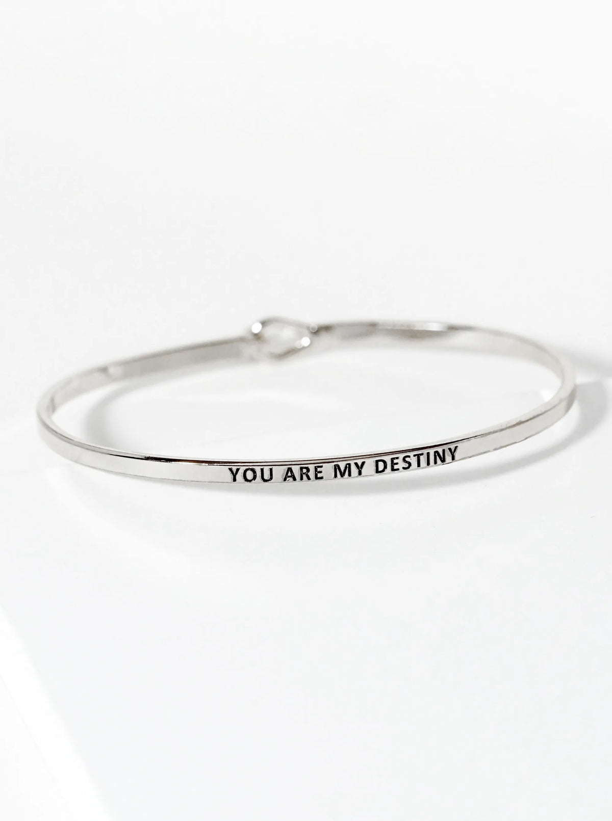 You Are My Destiny Engraved Inspirational Bangle Bracelet