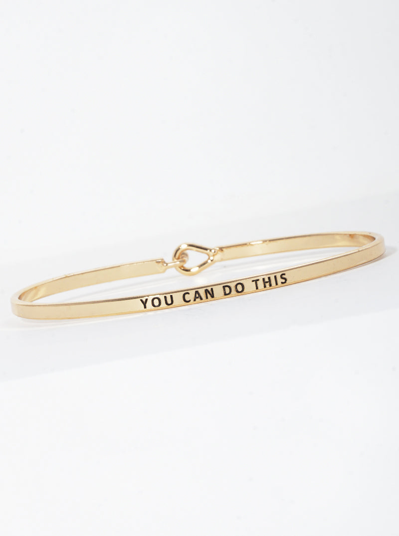 You Can Do This Engraved Inspirational Bangle Bracelet