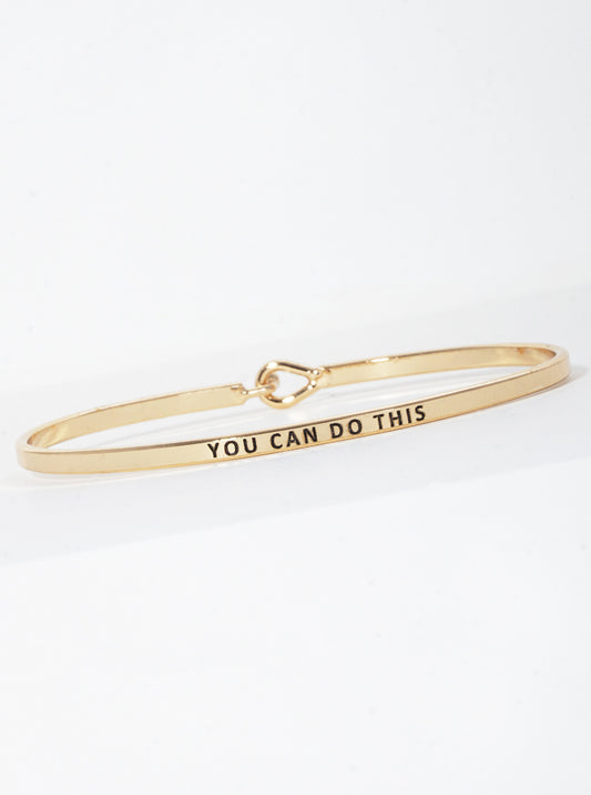 You Can Do This Engraved Inspirational Bangle Bracelet