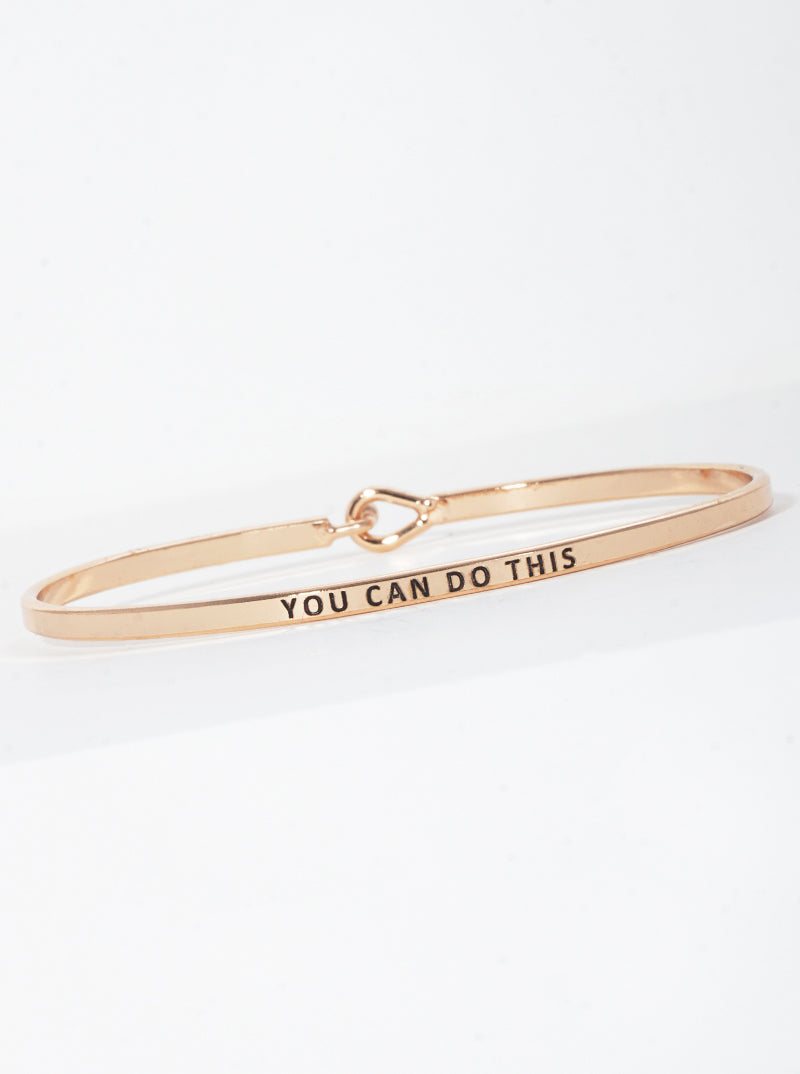 You Can Do This Engraved Inspirational Bangle Bracelet
