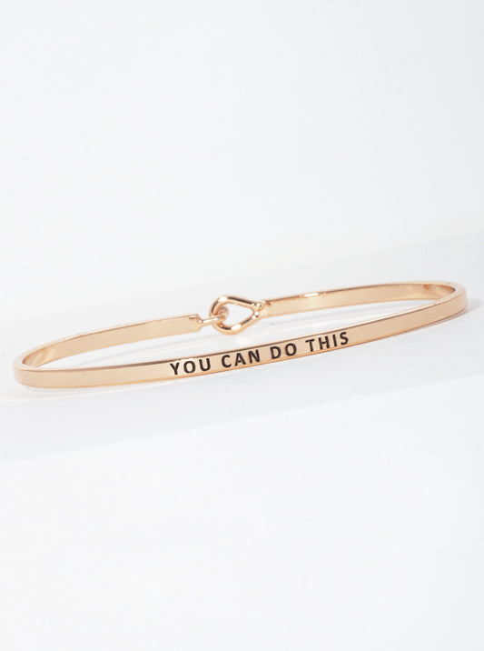 You Can Do This Engraved Inspirational Bangle Bracelet