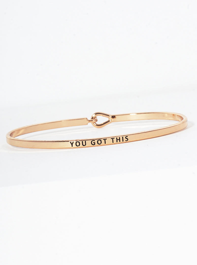 You Got This Engraved Inspirational Bangle Bracelet