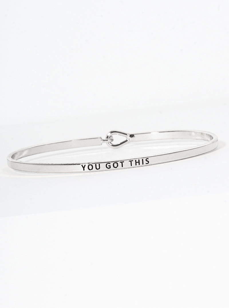You Got This Engraved Inspirational Bangle Bracelet