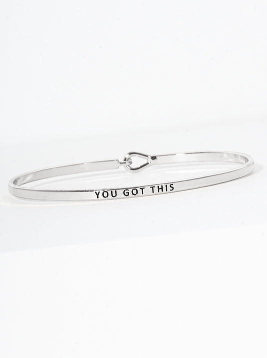 You Got This Engraved Inspirational Bangle Bracelet