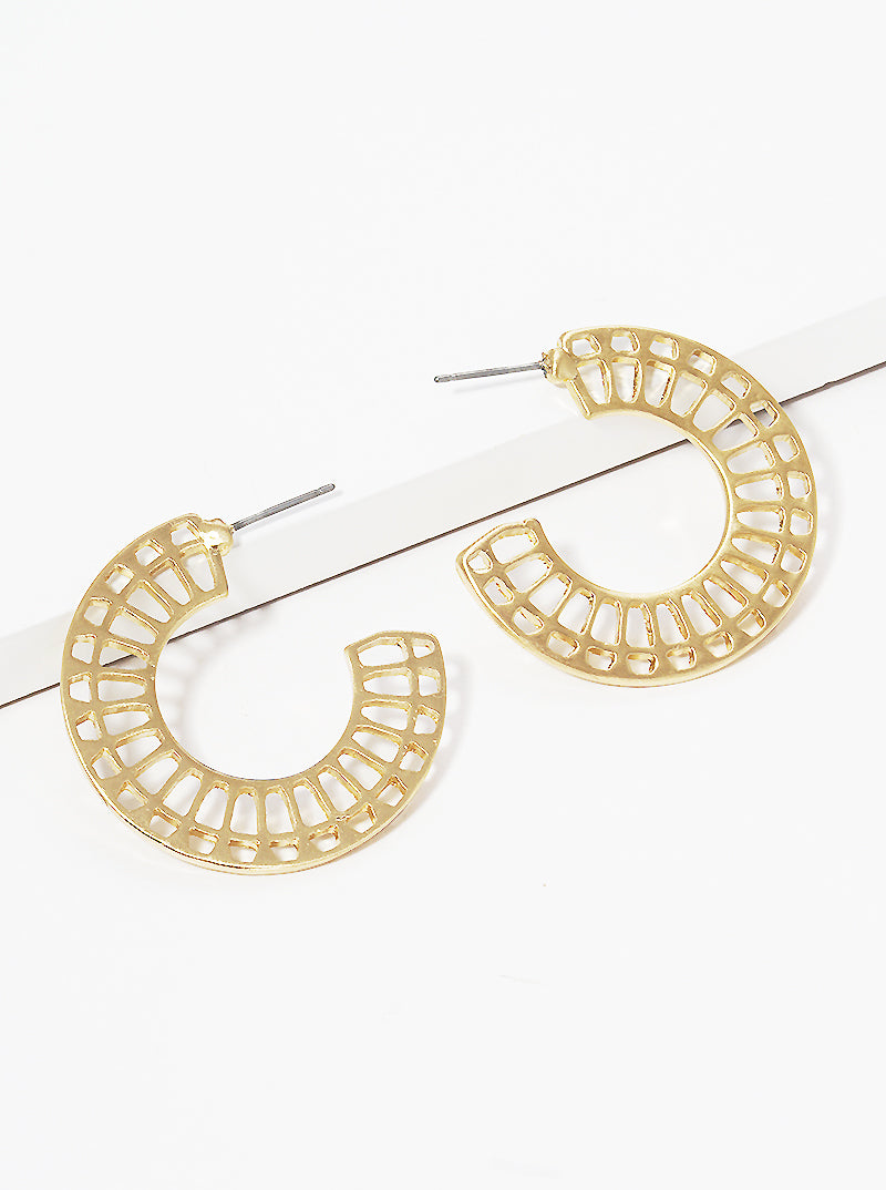 Metal Round Hoop Earrings