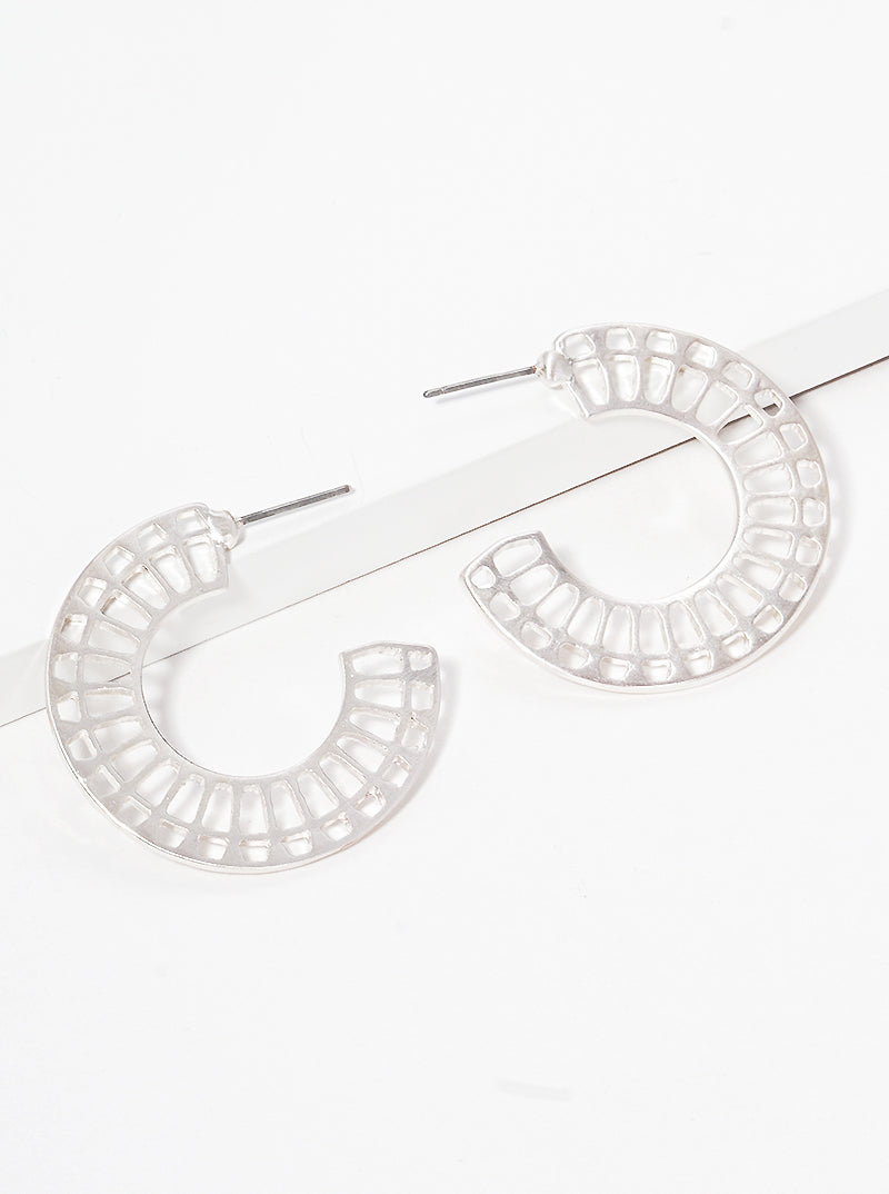 Metal Round Hoop Earrings
